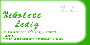 nikolett ledig business card